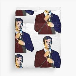 Pastel Holographic Bill Hader Duvet Cover