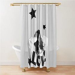 Grayscale Billie Eilish Star Design Sweatshirt Shower Curtain
