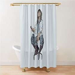 Billie Eilish Street Wear Illustration Shower Curtain