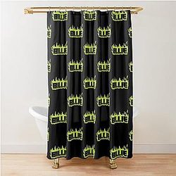 Billie Eilish Green Flames Perfect Gift Shower Curtain