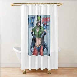 Billie Eilish Superwoman Art Poster Shower Curtain