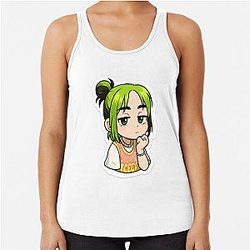 Billie Eilish Face Sticker Racerback Tank Top