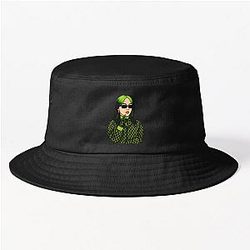 Billie Eilish Pop Art Poster A Tribute to Her Iconic Sound Era Bucket Hat