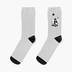 Grayscale Billie Eilish Sweatshirt Socks