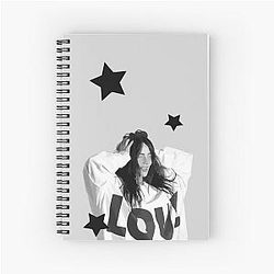 Grayscale Billie Eilish Design with LOVE Sweatshirt Notebook
