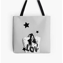 Billie Eilish Star Design with Sweatshirt All Over Print Tote Bag