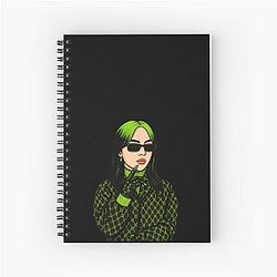 Billie Eilish Pop Art Poster A Tribute to Her Iconic Sound and Visual Era Spiral Notebook