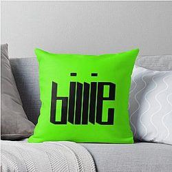 Neon Billie Eilish Art Throw Pillow