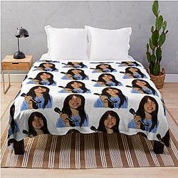 Billie Eilish with Microphone Throw Blanket