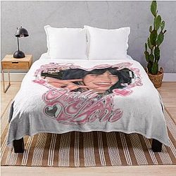 Be My Love Pink Y2K Billie Eilish Aesthetic Throw Blanket