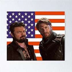 Soldier Boy Billy Butcher American Flag Poster