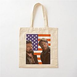 Soldier Boy American Flag Cotton Tote Bag