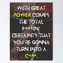 With Great Power - Billy Butcher Quote - The Boys Poster