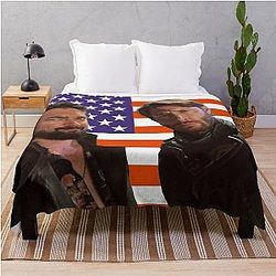 Soldier Boy Billy American Flag Throw Blanket