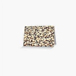 An extreme macro image of black eyed peas greeting card