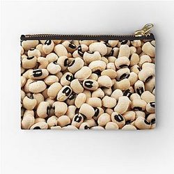 An extreme macro image of black peas Zipper Pouch