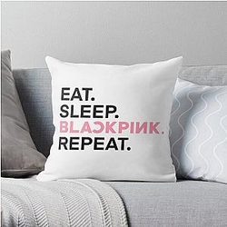 Blackpink Pillows - Eat Sleep Blackpink Repeat Blackpink Throw Pillow Cover RB0408