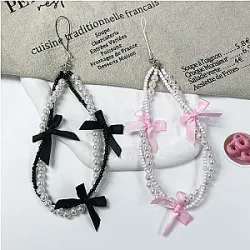 Blackpink Keychains – Pink Black Bow Beaded Phone Chain Hanging Rope Keychain