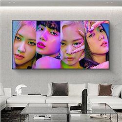 Black Pink Wall Arts - Posters Canvas Printed Painting Wall Arts