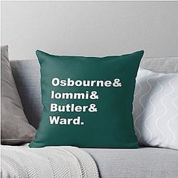 Classic Black Sabbath Lineup Throw Pillow
