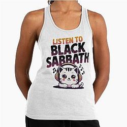 Listen to Black Sabbath Racerback Tank Top for Cat lovers