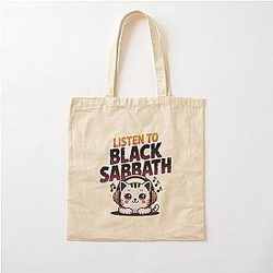 Listen to Black Sabbath For Cat Lovers Black Sabbath Cotton Tote Bag