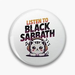Listen To Black Sabbath, For Cat Lovers And The Black Sabbath Pin