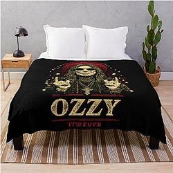 Rip Singer Legend Metal Black Sabbath Ozzy Throw Blanket