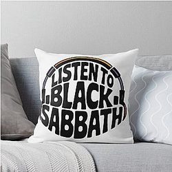 Listen to Black Sabbath Throw Pillow