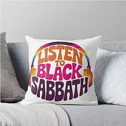 Listen to Black Sabbath Throw Pillow