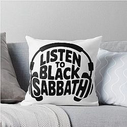Listen to Black Sabbath Throw Pillow