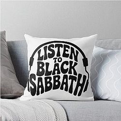 Listen to Black Sabbath Throw Pillow