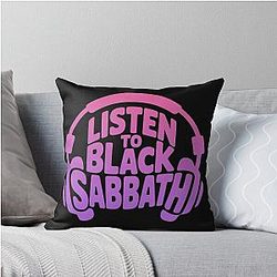 Listen to Black Sabbath Throw Pillow