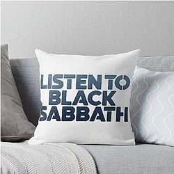 Listen to Black Sabbath Throw Pillow