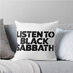 Listen to Black Sabbath Throw Pillow