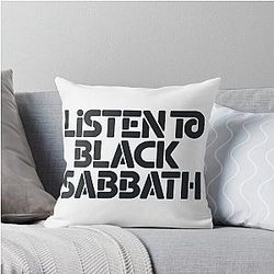 Listen to Black Sabbath Throw Pillow