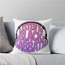 Listen to Black Sabbath Throw Pillow