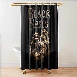 Black Sails Golden Shower Curtain