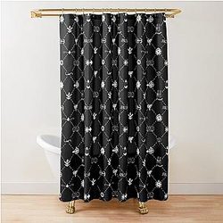 Black Pattern Shower Curtain