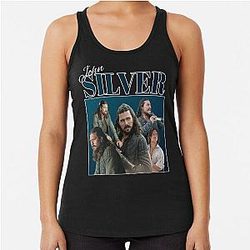 Black John Silver 90s Racerback Tank Top