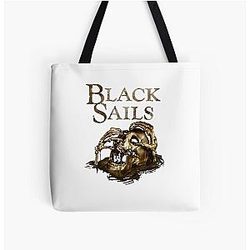 Black Sails Golden Skull Logo Tote Bag