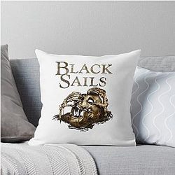 Black Sails Golden Skull Throw Pillow