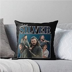 Black John Silver 90s shirt Throw Pillow