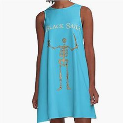 Black A-Line Essential Sails Dress T-Shirt