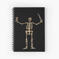 Black Sails Pirate Flag Skeleton Worn Spiral Notebook