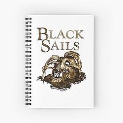 Black Sails Golden Logo Spiral Notebook