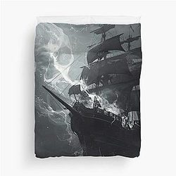 Black Sails in the Storm Duvet Cover