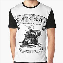 Black Sails Sailing T-Shirt since 1715 Graphic