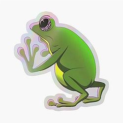 Yung Lean & Bladee Psyko Frog Holographic Sticker