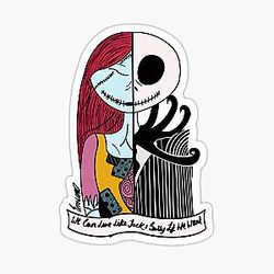 Jack and Sally Blink 182 I Miss You Sticker